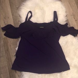 spaghetti off the shoulder silk blouse